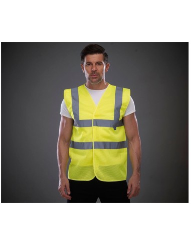 Y-HVW120-Hi-Vis Top Cool Recycled Open Mesh Waistcoat